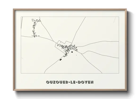 Une affiche de carte sur Ouzouer-le-Doyen