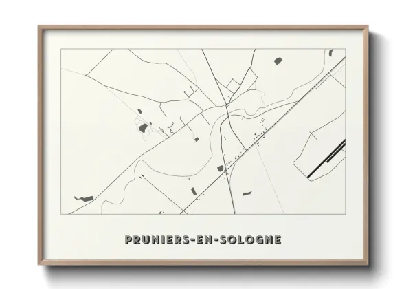 Une affiche de carte sur Pruniers-en-Sologne