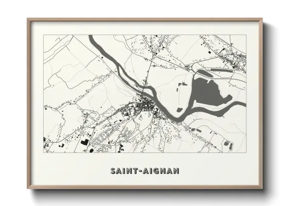 Une affiche de carte sur Saint-Aignan