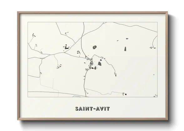 Une affiche de carte sur Saint-Avit