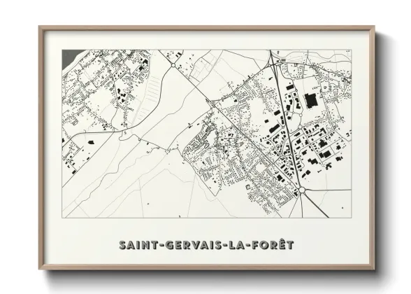 Une affiche de carte sur Saint-Gervais-la-Forêt