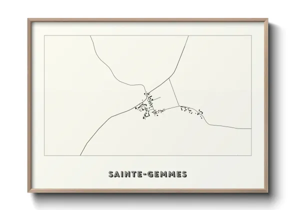 Une affiche de carte sur Sainte-Gemmes