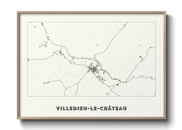 Une affiche de carte sur Villedieu-le-Château