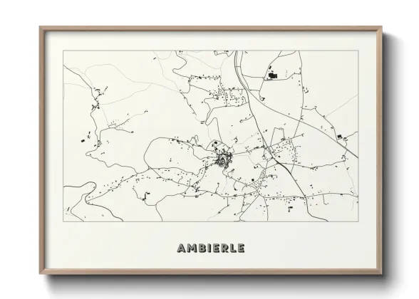 Une affiche de carte sur Ambierle