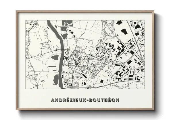 Une affiche de carte sur Andrézieux-Bouthéon