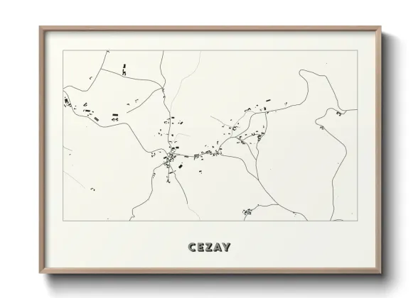 Une affiche de carte sur Cezay
