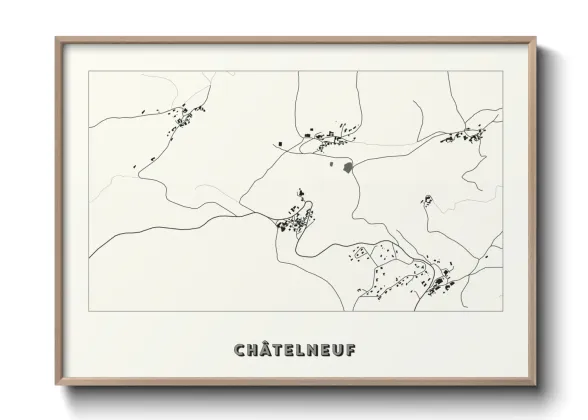 Une affiche de carte sur Châtelneuf