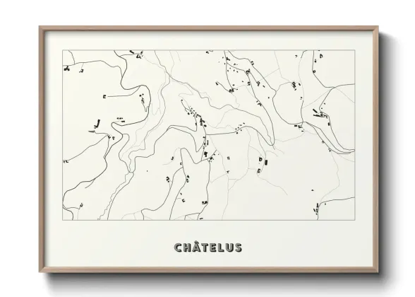 Une affiche de carte sur Châtelus
