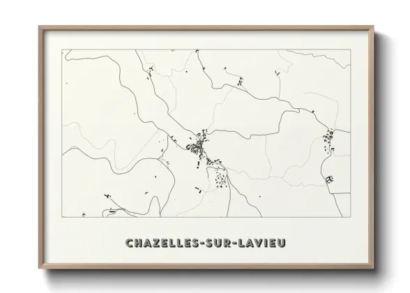 Une affiche de carte sur Chazelles-sur-Lavieu