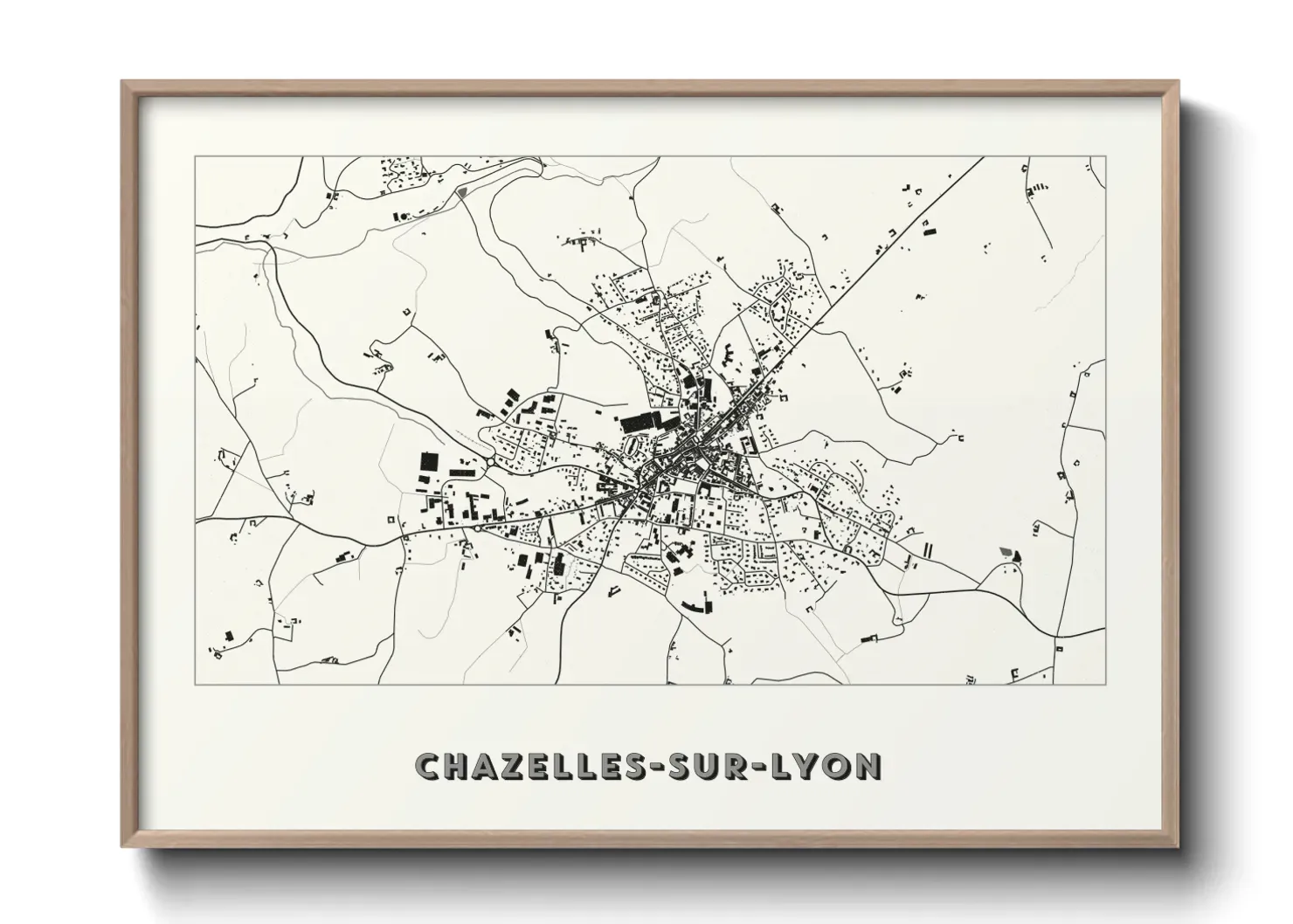 Un poster carteChazelles-sur-Lyon