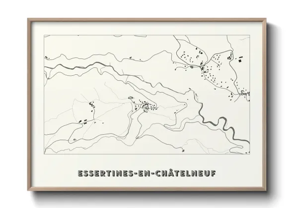Une affiche de carte sur Essertines-en-Châtelneuf