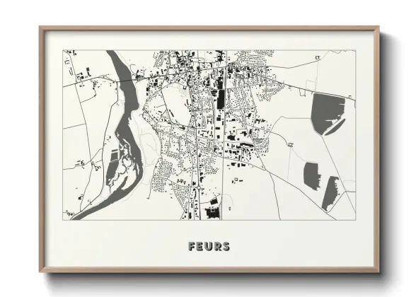 Une affiche de carte sur Feurs