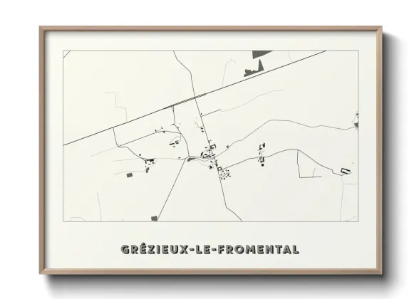 Une affiche de carte sur Grézieux-le-Fromental
