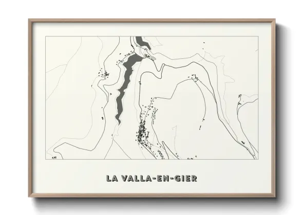 Une affiche de carte sur La Valla-en-Gier