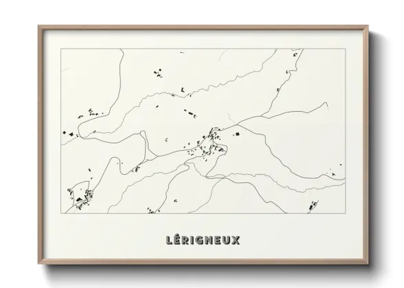 Une affiche de carte sur Lérigneux
