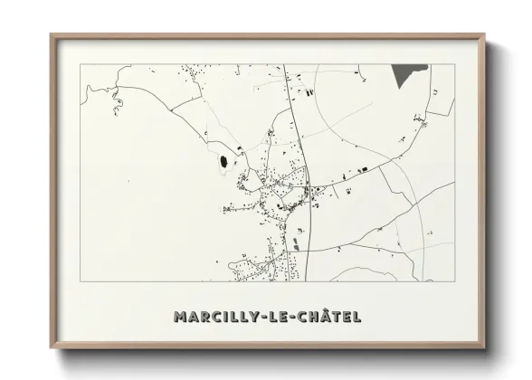 Une affiche de carte sur Marcilly-le-Châtel