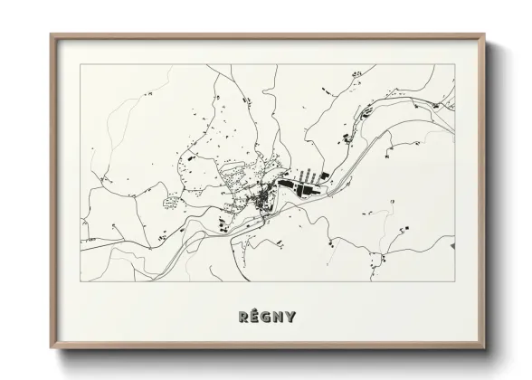 Une affiche de carte sur Régny