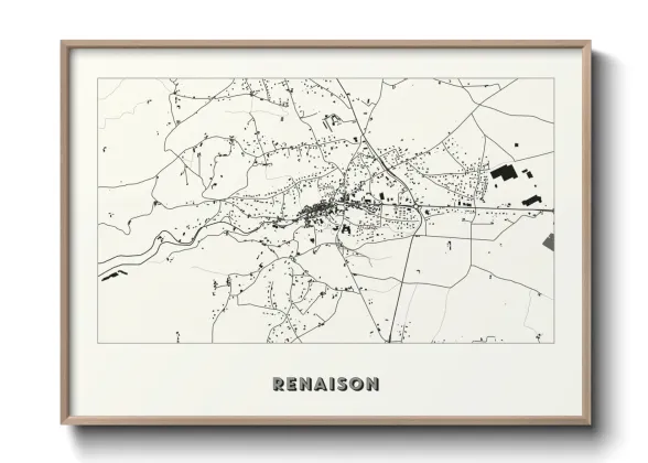 Une affiche de carte sur Renaison