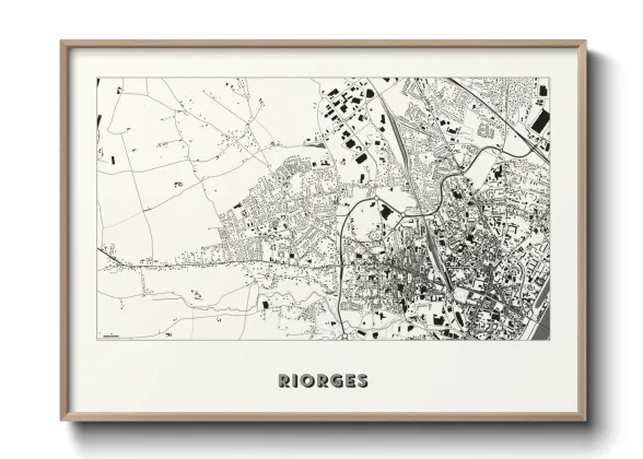 Une affiche de carte sur Riorges