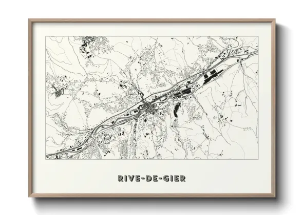 Une affiche de carte sur Rive-de-Gier