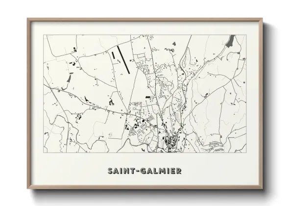 Une affiche de carte sur Saint-Galmier