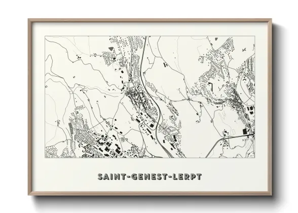 Une affiche de carte sur Saint-Genest-Lerpt