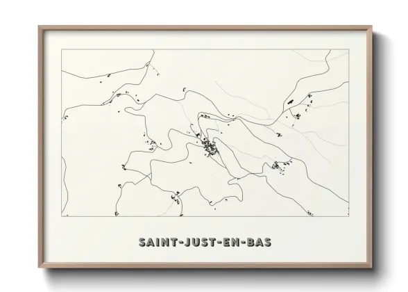 Une affiche de carte sur Saint-Just-en-Bas