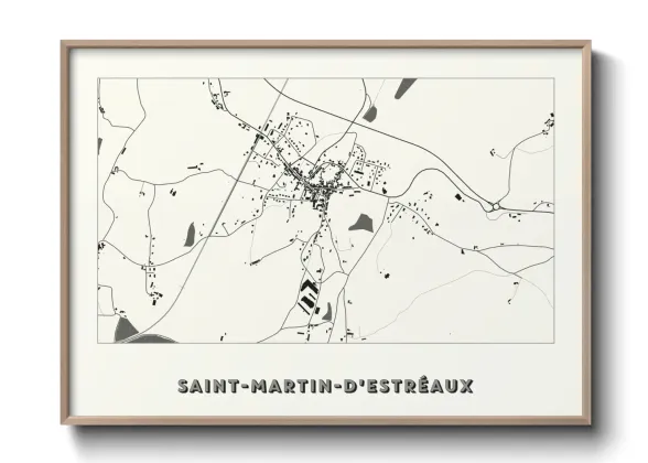 Une affiche de carte sur Saint-Martin-d'Estréaux