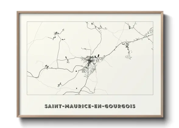 Une affiche de carte sur Saint-Maurice-en-Gourgois