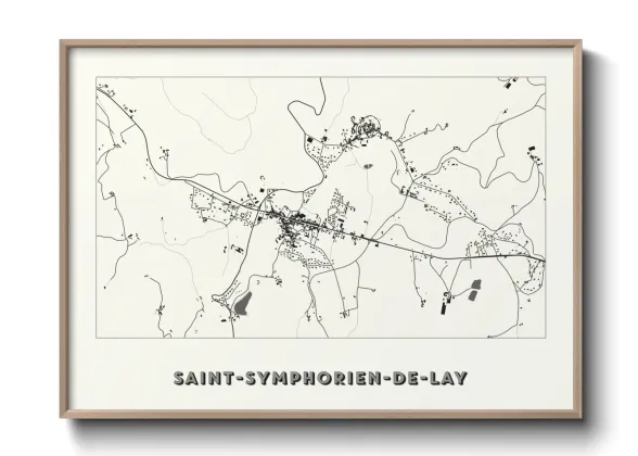Une affiche de carte sur Saint-Symphorien-de-Lay
