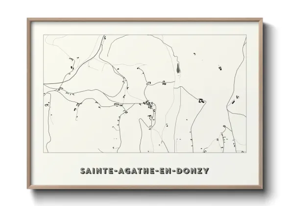 Une affiche de carte sur Sainte-Agathe-en-Donzy