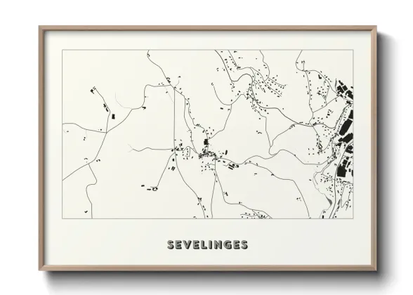 Une affiche de carte sur Sevelinges