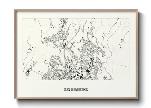 Une affiche de carte sur Sorbiers
