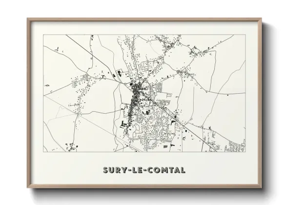 Une affiche de carte sur Sury-le-Comtal