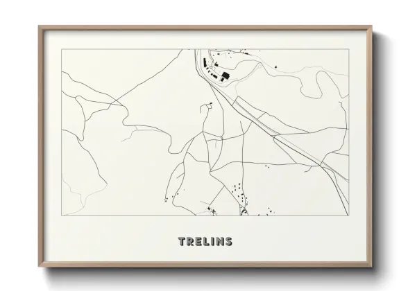 Une affiche de carte sur Trelins