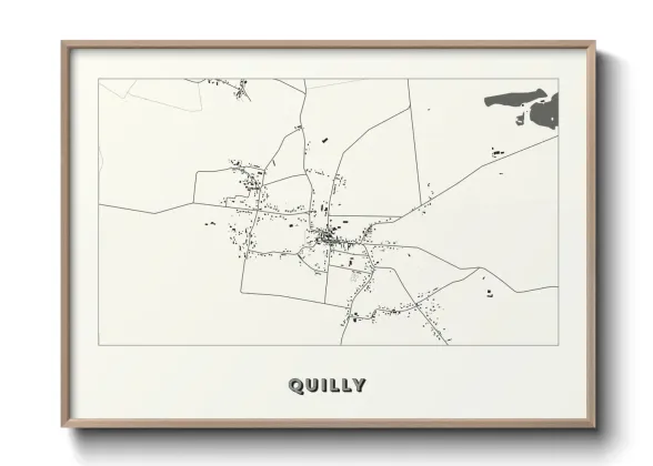 Une affiche de carte sur Quilly