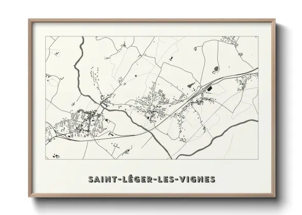 Une affiche de carte sur Saint-Léger-les-Vignes