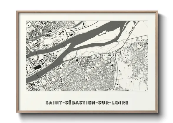 Une affiche de carte sur Saint-Sébastien-sur-Loire