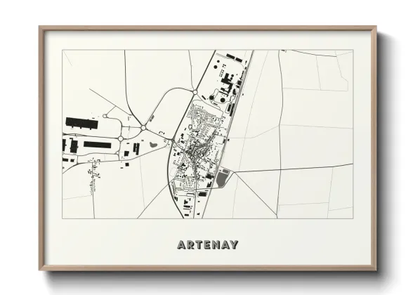 Une affiche de carte sur Artenay