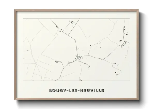 Une affiche de carte sur Bougy-lez-Neuville