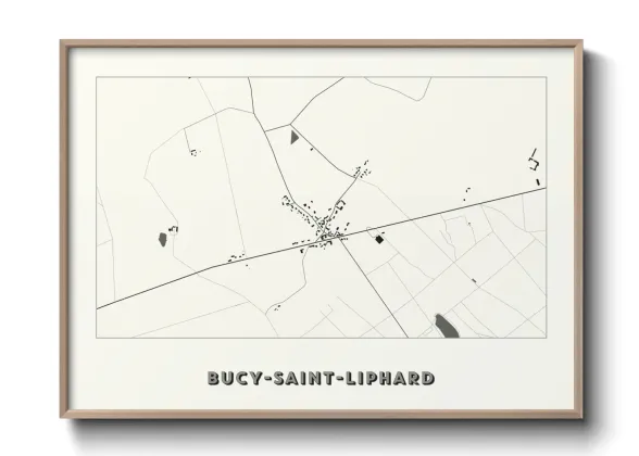 Une affiche de carte sur Bucy-Saint-Liphard