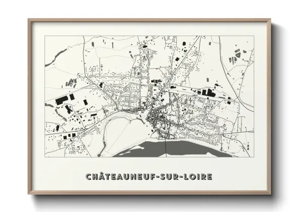 Une affiche de carte sur Châteauneuf-sur-Loire