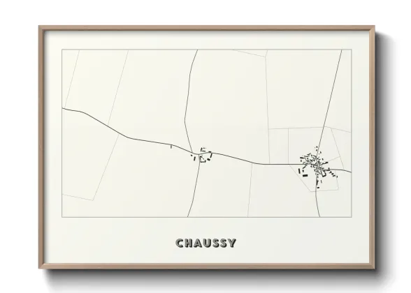 Une affiche de carte sur Chaussy