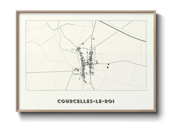 Une affiche de carte sur Courcelles-Le-Roi
