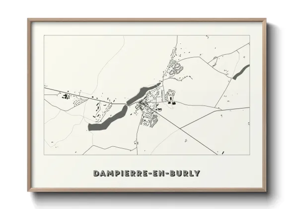 Une affiche de carte sur Dampierre-en-Burly