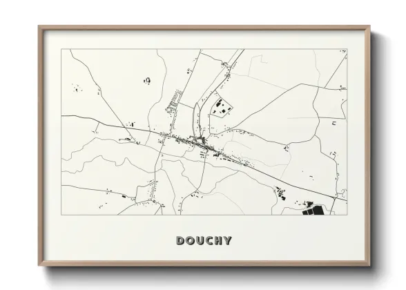 Une affiche de carte sur Douchy