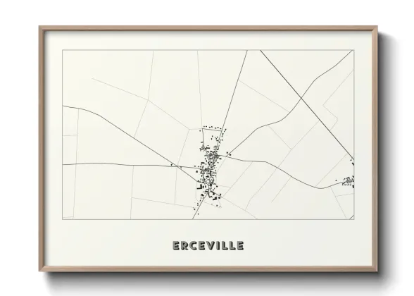 Une affiche de carte sur Erceville