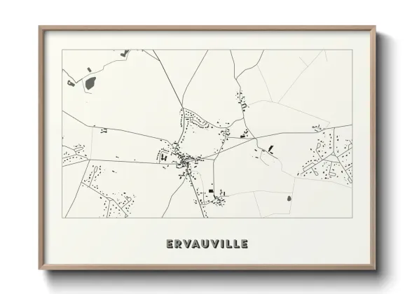 Une affiche de carte sur Ervauville
