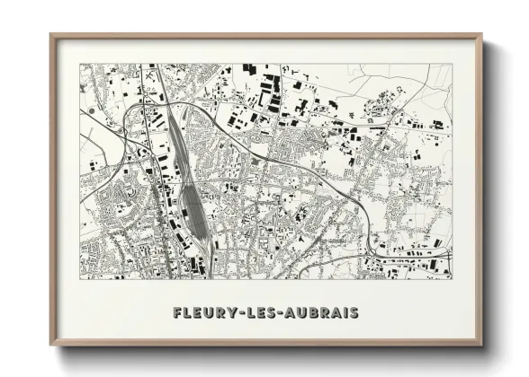Une affiche de carte sur Fleury-les-Aubrais