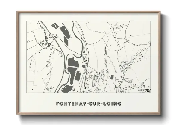 Une affiche de carte sur Fontenay-sur-Loing